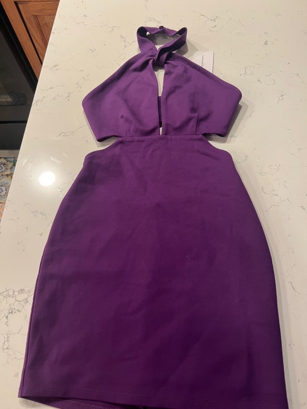 Lovers + Friends Purple Halter Cutout Midi Dress